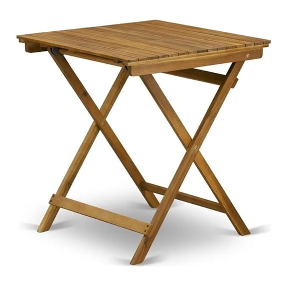 BSETQNA Patio Dining Table Outdoor - an Oval Wood Table, 26x26 Inch, Natural Oil