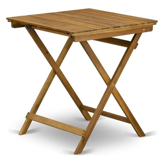 BSETQNA Patio Dining Table Outdoor - an Oval Wood Table, 26x26 Inch, Natural Oil
