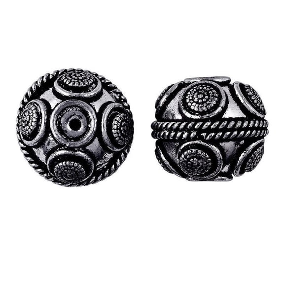 BSF-132 Silver Overlay Bali Bead