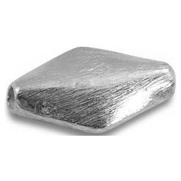 BSF-232 Silver Overlay 3D Rhombus Shape Brushed Bead