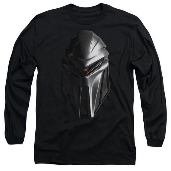 BSG & Cylon Head Adult Cotton Long Sleeve 18-1 T-Shirt, Black - Medium