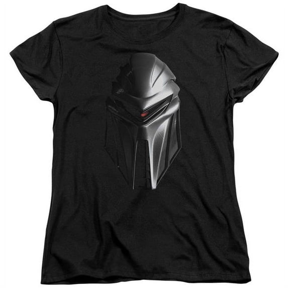 BSG & Cylon Head Womens Cotton Short Sleeve T-Shirt, Black - Extra Large