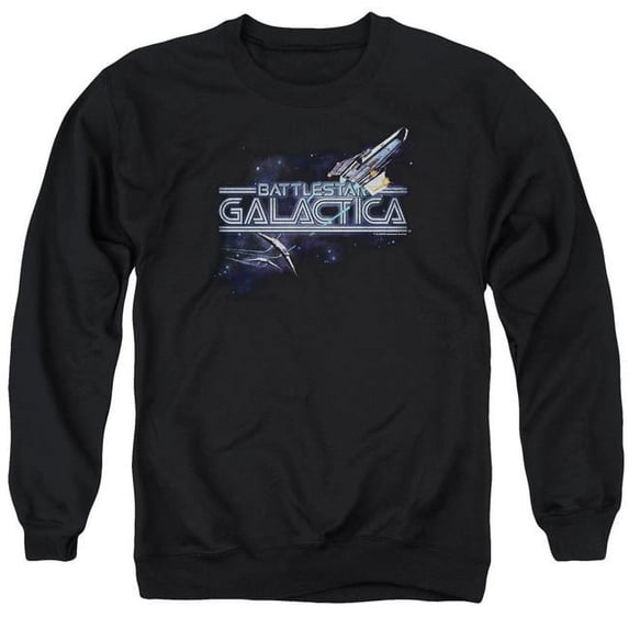 BSG & Cylon Persuit Adult Crewneck Sweatshirt, Black - Medium