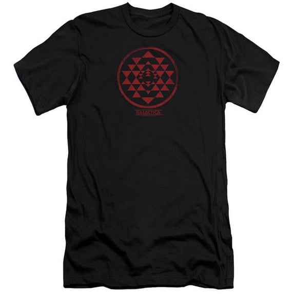 BSG & Red Squadron Patch Adult HBO Cotton Premium Canvas Slim Fit Short Sleeve 30-1 T-Shirt, Black - Large