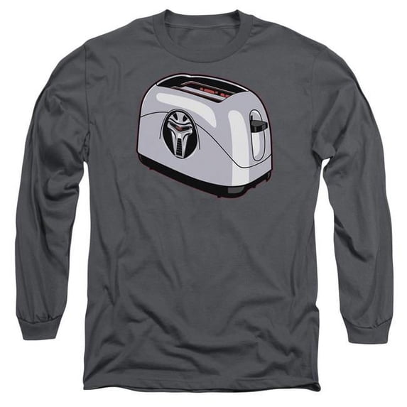 BSG & Toaster Adult Cotton Long Sleeve 18-1 T-Shirt, Charcoal - Medium