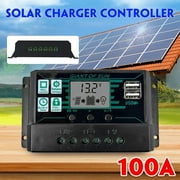 BSHAPPLUS® 100A PWM Solar Panel Regulator Charge Controller Auto Focus Tracking 12V/24V
