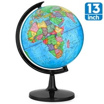 BSHAPPLUS® 13'' World Globe,Globe for Kids,World Globe with stand,World Globes for Adults,Blue