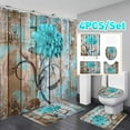 thumbnail image 1 of BSHAPPLUS 16pc Bathroom Sets Floral Flower Bathroom Waterproof Shower Curtain Liner Shower Curtain Sets with 12 Hooks + Bath Mat + Toilet Pedestal Rug + Toilet Seat Lid Cover for Home Decor Gift, 1 of 10