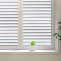 BSHAPPLUS® 17.7"x78.7" Window Privacy Film,Frosted Glass Blackout Window Film,Blinds Pattern Window Sticker
