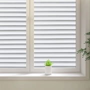 BSHAPPLUS  17.7x78.7 Window Privacy Film,Frosted Glass Blackout Window Film,Blinds Pattern Window Sticker