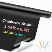 NOVASHION BSHAPPLUS® 23.6" x 78.7" Extra Large Chalkboard Adhesive Paper Roll,5 Chalks Included,Peel & Stick Vinyl Chalkboard Contact Paper,Removable Self Adhesive Blackboard Wallpaper for Home & Office