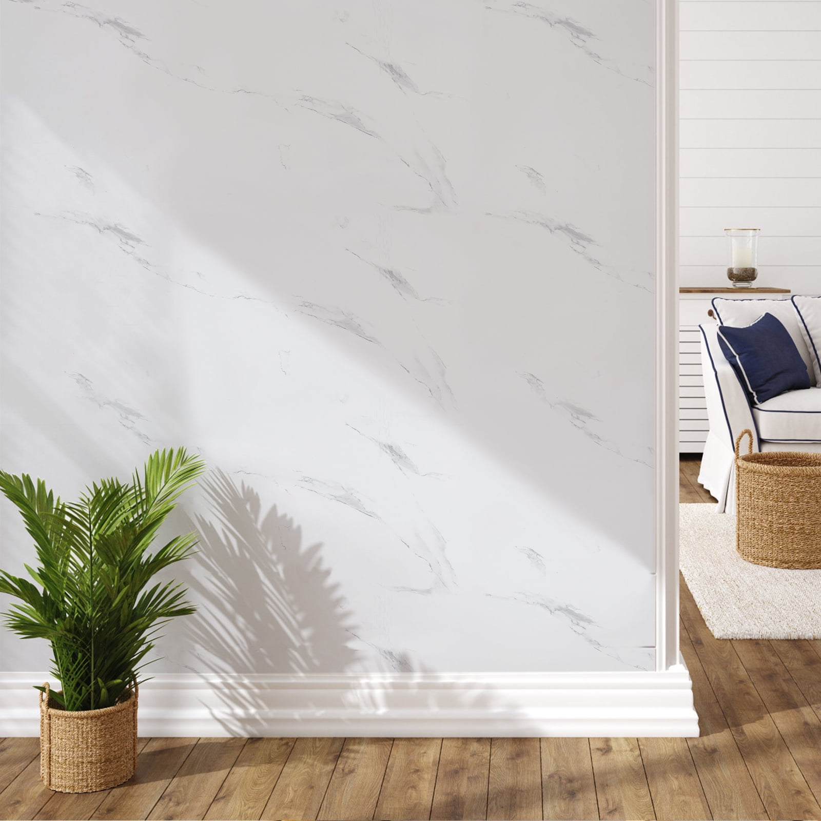 BSHAPPLUS® 24" x 118" Peel and Stick Wallpaper,19.7 sq. ft Self Adhesive Marble Wallpaper