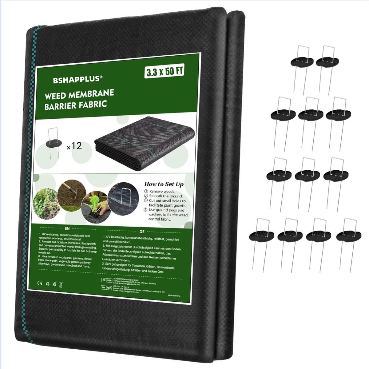 Walmart promo code:  GOTGELIF® 3.3x50ft Weed Barrier Fabric with 12 U-Shaped Pegs for Greenhouse & Yard