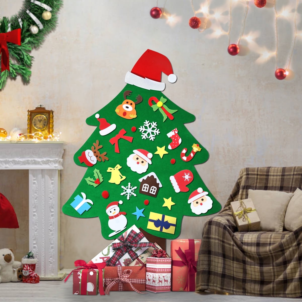 BSHAPPLUS? 3.5ft Felt Christmas Tree with 37PCS Ornaments,Christmas Advent  Calendar,Christmas Countdown,Xmas Decorations Wall Hanging Felt Trees Craft  Kits for Kids Christmas Party Supplies - Walmart.com