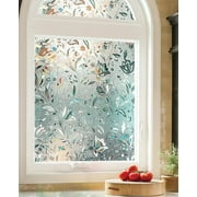 BSHAPPLUS® 35"x78" Privacy Window Film,Rainbow Tulip Forsted Window Film,Stained Glass Window Sticker