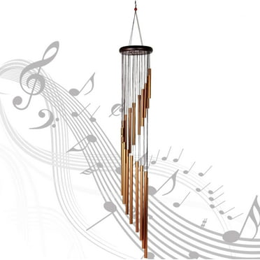 BSHAPPLUS® 36" Gold Wind Chimes for Outside,Memorial Wind Chimes with 18 Aluminum Tubes and S Hook,Clearance Wind Chimes for Home Garden Hanging Decor