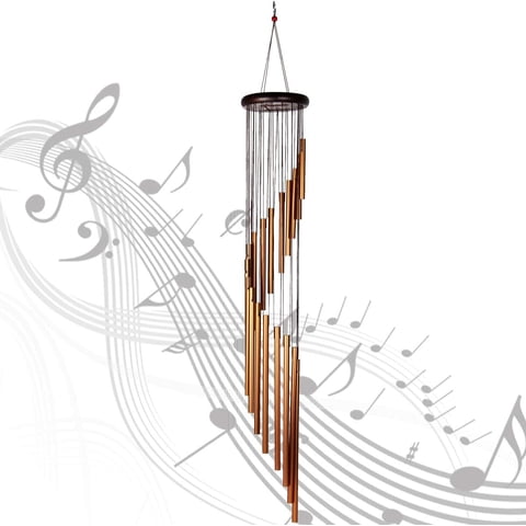 BSHAPPLUS® 36" Gold Wind Chimes for Outside,Memorial Wind Chimes with 18 Aluminum Tubes and S Hook,Clearance Wind Chimes for Home Garden Hanging Decor