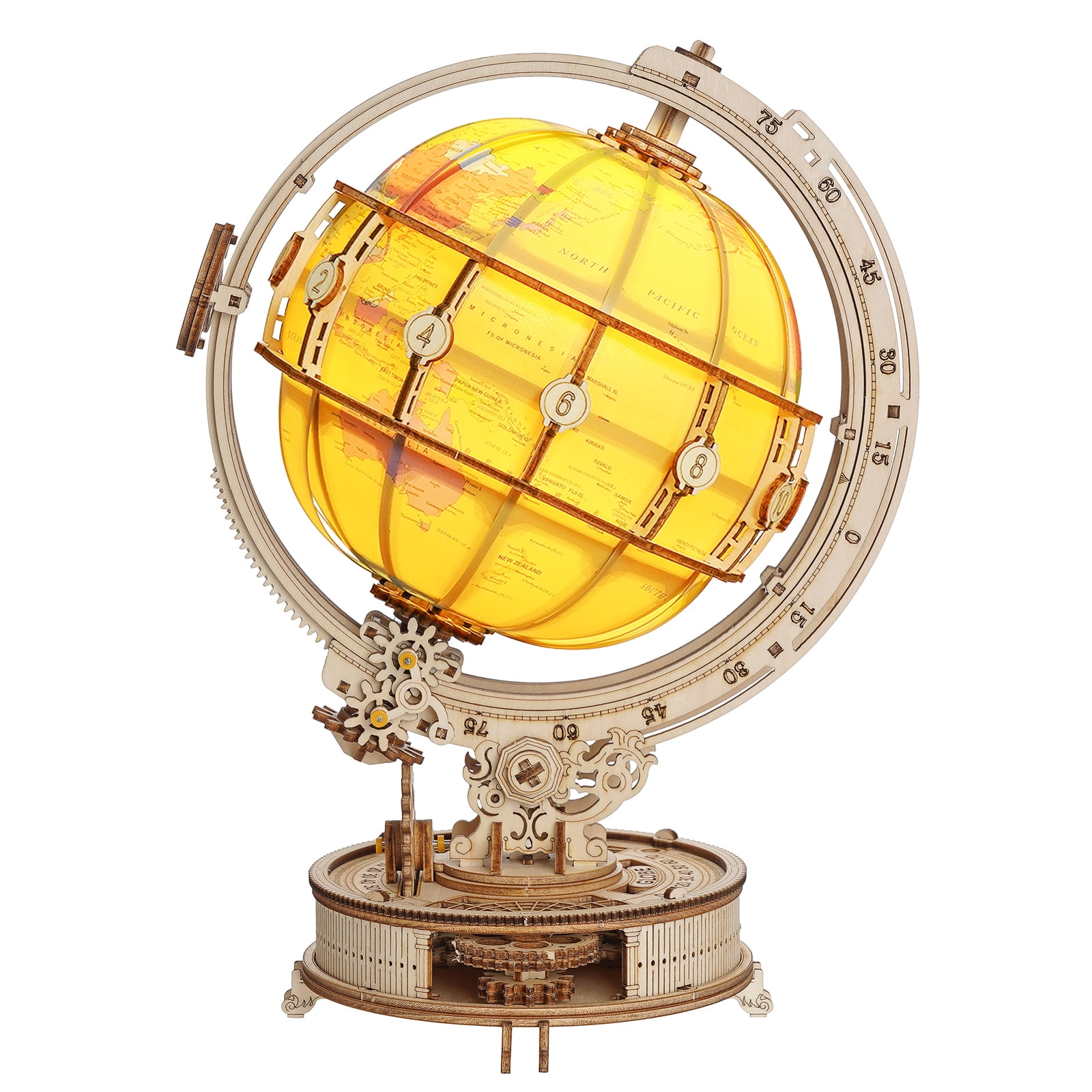 BSHAPPLUS® 3D Puzzle Wooden Puzzle World Globe,3D Puzzle Globe Toy