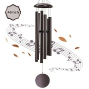 BSHAPPLUS® 45" Wind Chimes for Outside, Heavy Duty Wind Chimes,Memorial Wind Chimes with 6 Large Deep Tone Aluminum Tubes for loss of loved one,Home Garden Hanging Decor,Brown