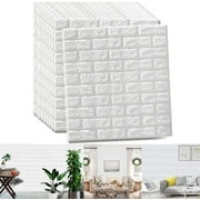 BSHAPPLUS® 5PCS 30"x28" 3D Brick Wall Panels,29 Sq.Ft Self-Adhesive Foam Wall Tiles Stickers,Paintable Peel and Stick Wallpaper Tile Backsplash,Tear Tape Faux Brick Wall Panel For Bedrooms, Bathrooms