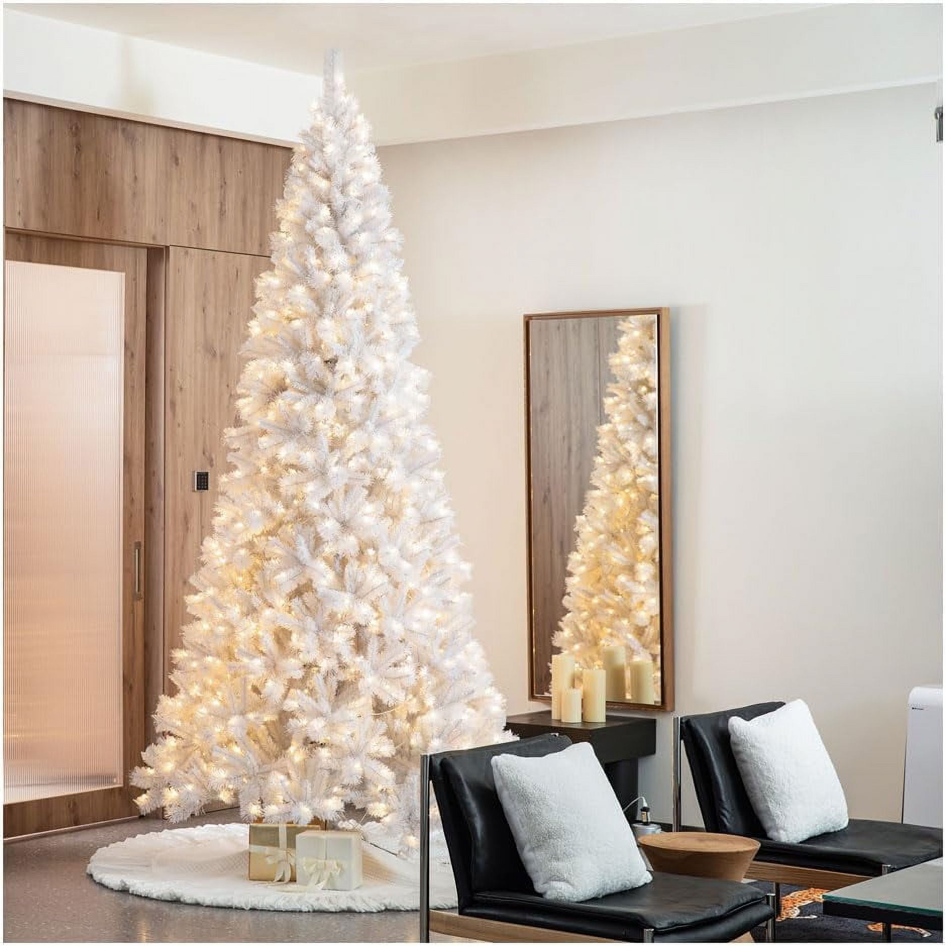 7 ft white pre on sale lit christmas tree