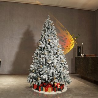 SUGIFT 6ft White Artificial Frosted Christmas Tree, Premium Holiday Pine  Branches, Foldable Metal Base w/ 1000 Tips 250 Warm-White, Christmas Decor  