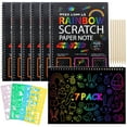 thumbnail image 1 of BSHAPPLUS® 7 Pack Rainbow Scratch Art Notebooks,Magic Scratch off Paper Notebook Set for Kids Art and Craft Activity Book Black Sketch Doodle Pads with Drawing Stick for Party Favor Game Gift, 1 of 11