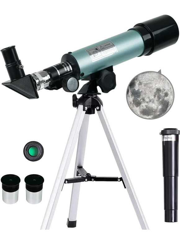 BSHAPPLUS® Astronomical Telescope,Telescope for Kids 360/50mm 90X Zoom HD Outdoor Monocular Space Telescope Portable Refractor Spotting Scope with Tripod for Kids/Adult/Beginners