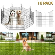 BSHAPPLUS  Garden Fence 10 Pack ,33in H x 24ft L Metal Fence,Rustproof Decorative Fence,Animal Wire Fence,Wrought Iron Fence, Outdoor Picket Fencing No-Dig for Yard, Lawn and Patio Borders