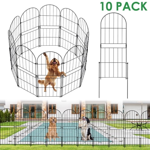 BSHAPPLUS Garden Fence 10 Pack ,32in (H) x 11ft (L) Metal Fence,Rustproof Decorative Fence,Animal Wire Fence,Wrought Iron Fence, Outdoor Picket Fencing No-Dig for Yard, Lawn and Patio Borders