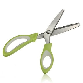 BSHAPPLUS Pinking Shears, 9.5" Zig Zag Scissors, Pinking Shears for Fabric, Decorative Edge Scissors, Pinking Scissors, Scissors with Designs, Jagged Edge Scissors, Sewing Pinking Shears