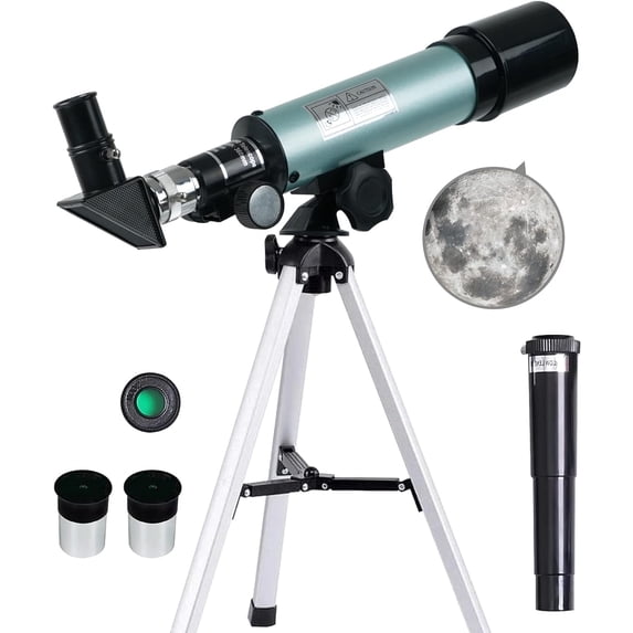 BSHAPPLUS® Telescope,50/360mm Refractor Telescope,18X-90X Magnification Telescopes with Tripod,Portable Astronomy Telescope for Kids,Adults,Beginners