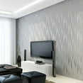 thumbnail image 1 of BSHAPPLUS® Textured Non-Woven 3D Wallpaper, 20.8in x 32.8ft Wave Stripe Embossed Pattern Wall Sticker for Bedroom Living Room Bathroom,57 sq. ft. (Glue is required for installation), 1 of 10