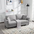 thumbnail image 1 of BSHTI 2 Seater Modern&nbsp;Couch Sofa,Linen Blend Upholstery,Slightly Rolled Arms,Tapered Legs,Featuring Minimalism Standard Sofa Couch(Light Grey), 1 of 17