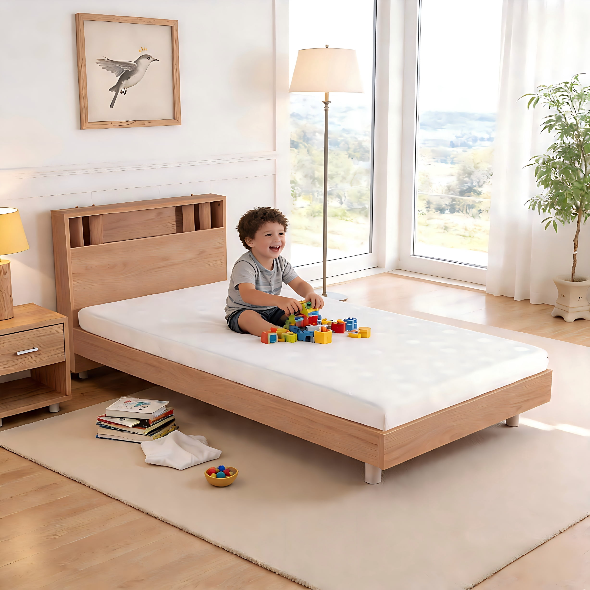 BSHTI 3" Twin Mattress Topper – Medium Firm, Fiberglass Free, CertiPUR-US Certified, Ideal for Kids Bunk Bed, Guest Room, or Daybed