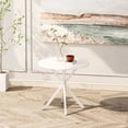 thumbnail image 1 of BSHTI 31.5" Modern Round Dining Table with Crossed Legs,White Occasional Table, Two Piece Detachable Table Top, Matte Finish Iron Legs, 1 of 11