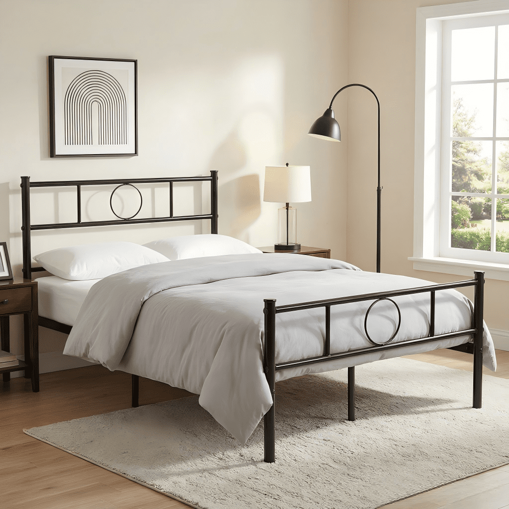 BSHTI 36" Twin Size Bed Frame – Heavy Duty Metal Platform with Headboard & Footboard, Under-Bed Storage, No Box Spring Needed, Black