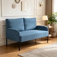 thumbnail image 1 of BSHTI 45.7" Metal Frame Loveseat Couch – Solid Wood & Iron Combination, High-Density Foam Seat, Removable Washable Back Cushion, for Small Spaces, Apartments，Blue, 1 of 13