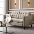 thumbnail image 1 of BSHTI 48" Beige Linen Upholstered Loveseat Sofa, Solid Rubberwood Frame, Modern Small Space Couch for Living Room Bedroom, 1 of 4