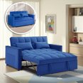 thumbnail image 1 of BSHTI 54" Fold out Sleeper Sofa Bed,Convertible Twin-Size Bed,With 3 Angles Adjustable Backres,Velvet Upholstery,Easy Assembly, Blue, 1 of 15
