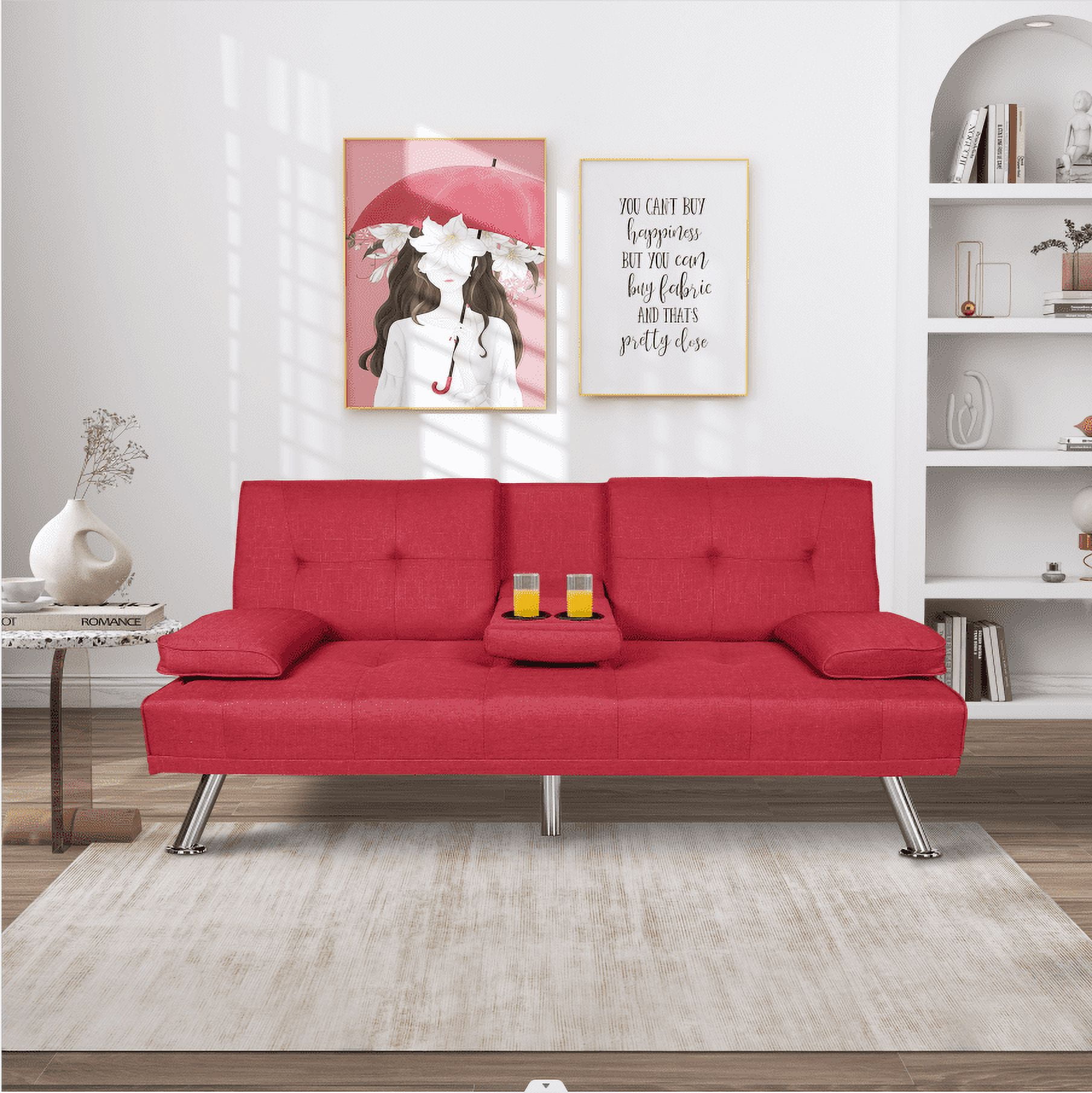 BSHTI 65.7 inch Futon Sleeper Sofa Bed, Tufted Backrest Sleeper Sofa