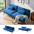 thumbnail image 1 of BSHTI 70" Convertible Futon Sofa Bed, Modern Velvet Folding Couch with 5-Position Adjustable Split Back & Metal Legs, Space-Saving Sleeper Futon for Living Room, Apartment, Office – Blue, 1 of 11