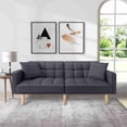 thumbnail image 1 of BSHTI 71.5 inch Modern Adult Futon Sofa Bed,Adult Sleeping Chouch with 2 Pillows for Livingroom,Dark Grey, 1 of 25
