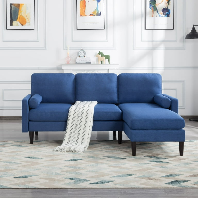 Free Shipping BSHTI 78.7 inch L Shape Adult Sofa Left Hand Facing Couch with Two Pillows Reversible Sectional Sofa Couch for Small Space Walmart