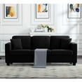 BSHTI 86.6”Sofa,Modern Style Teddy Fabric with 2 Pillows,Featuring