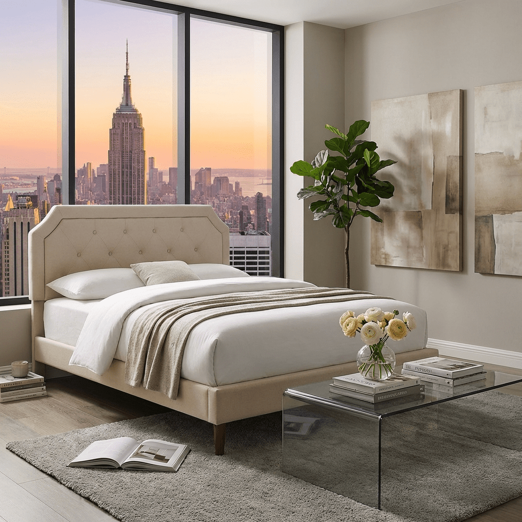 BSHTI KING Size Minimalist Design Style Metal Bed Frame. Featuring Clean Metal Bed Frame perfect for bedroom