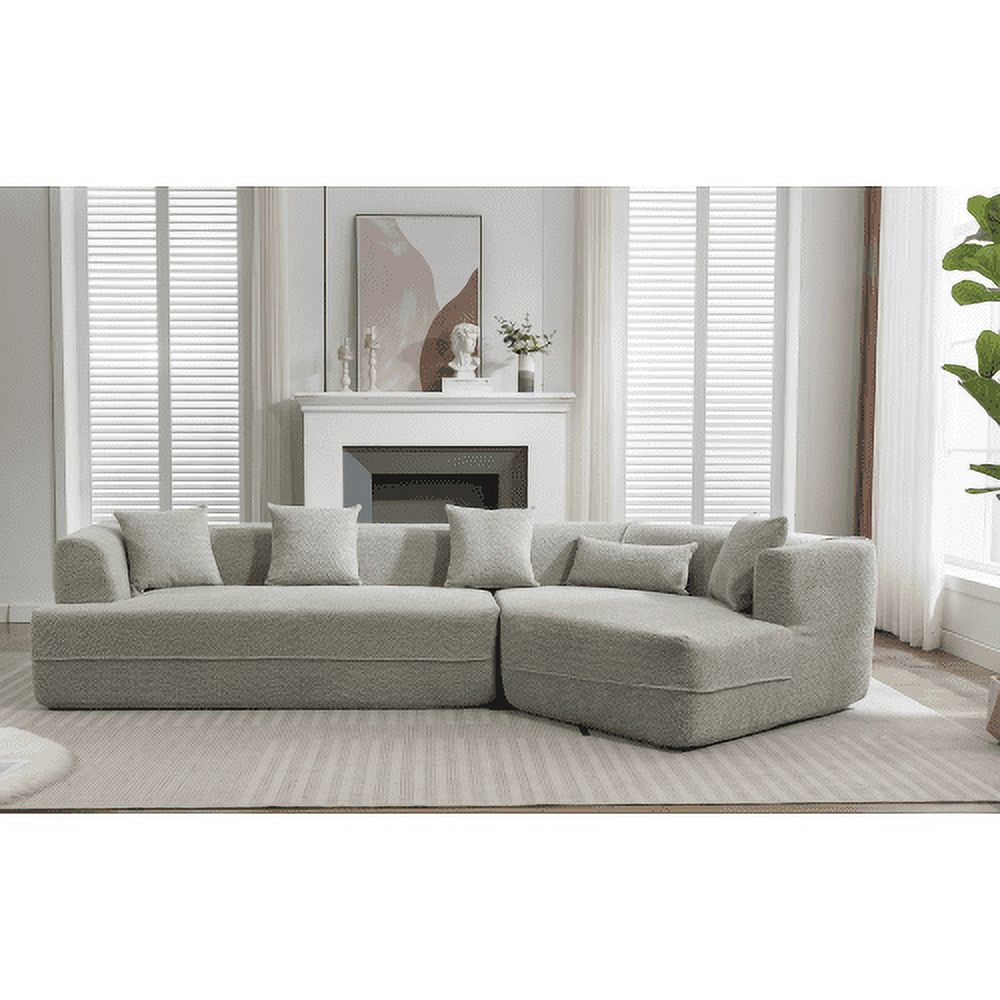 BSHTI Modern Minimalist Style Adult Sofa,Salon Upholstered Sleeper Sofa,2 PC Free Combination,Round Fiber Fabric,Anti-Wrinkle Fabric,Green