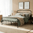 thumbnail image 1 of BSHTI Queen Size Metal Bed Frame with Slats, No Box Spring Needed, Under-Bed Storage, Easy Assembly ,Black, 1 of 10