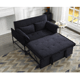 thumbnail image 1 of BSHTI Velvet Upholstered Loveseat,Twin Size Pull-out Sofa Bed,5 Angles Reclined Sleeper,Perfect for Home,Office,and Guest Room,Black, 1 of 51