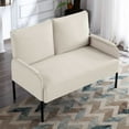 thumbnail image 1 of BSHTI Velvet Upholstery Loveseat Couch,2 Seating,Metal Frame,High-density Fam Seat Loveseat,Well in Apartments or Rooms with Limited Space(Beige), 1 of 17